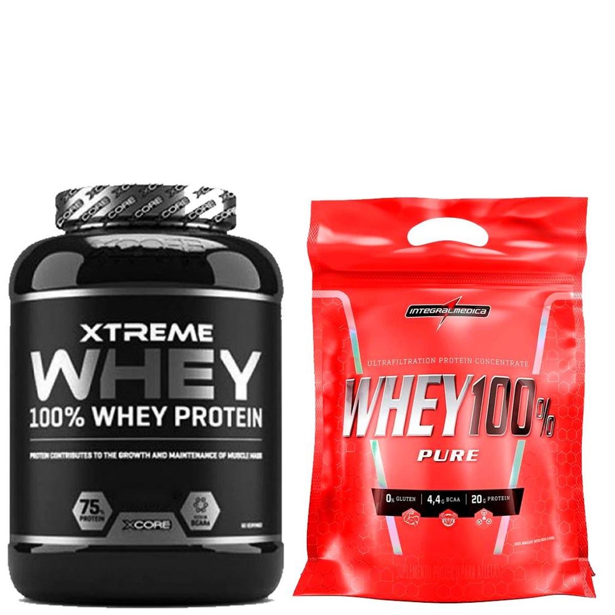 Whey Xtreme Protein 2kg + Super Whey 100 1,8kg Chocolate Netshoes