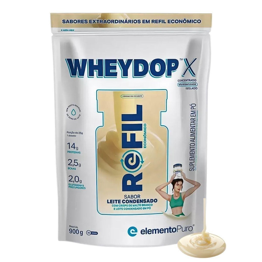 Wheydop X Refil 900g Elemento Puro Way Sabor Alta Qualidade