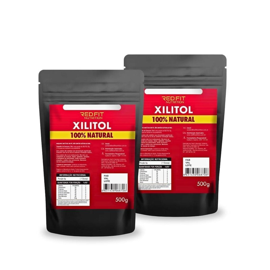 Xilitol 1Kg - 100% Puro Matéria-Prima Importada - Red Fit Nutrition