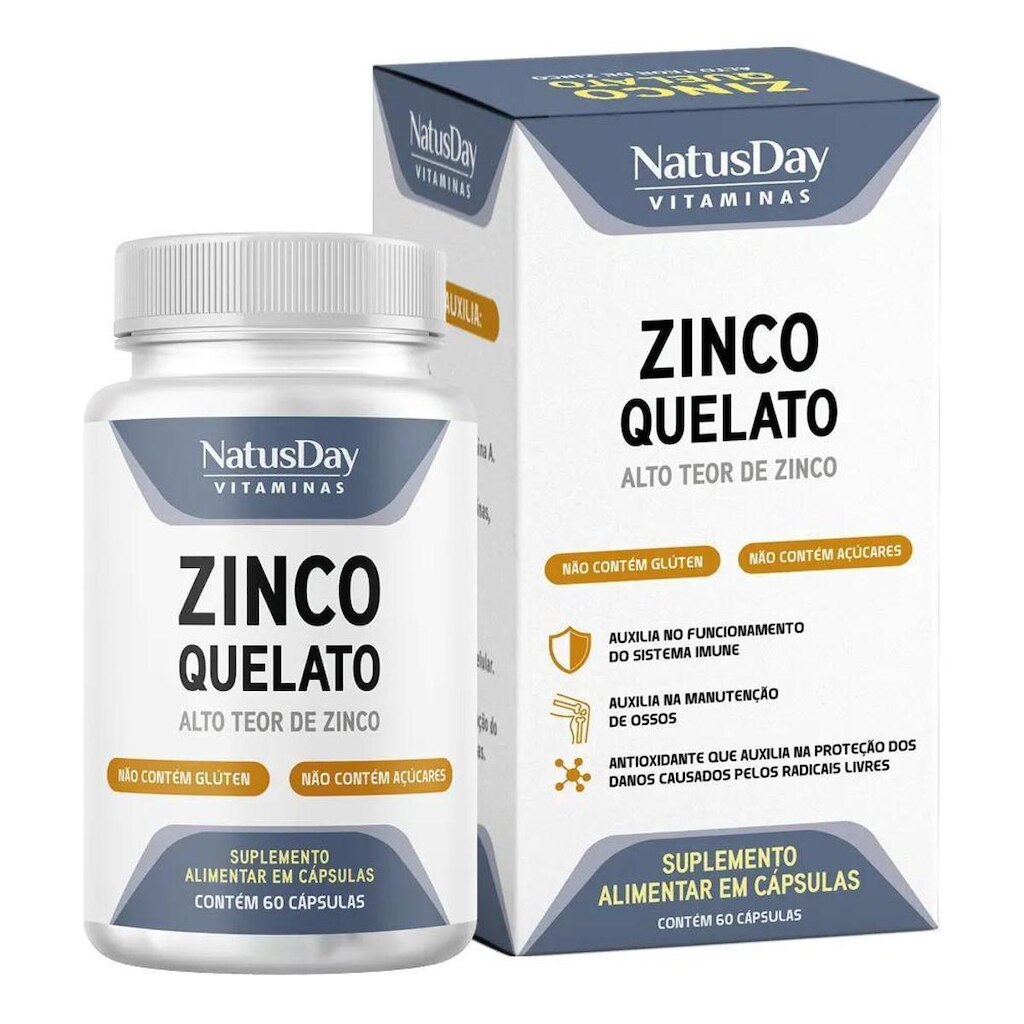 Zinco Quelato 60 Cápsulas Natusday